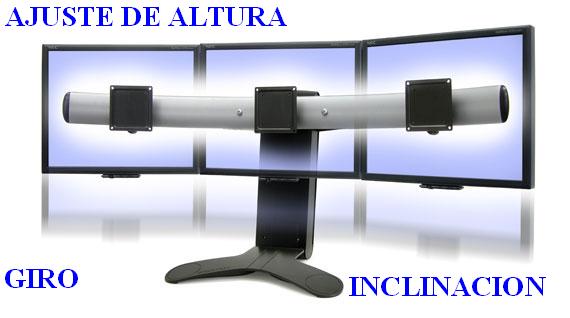 Soporte para 3 monitores LED